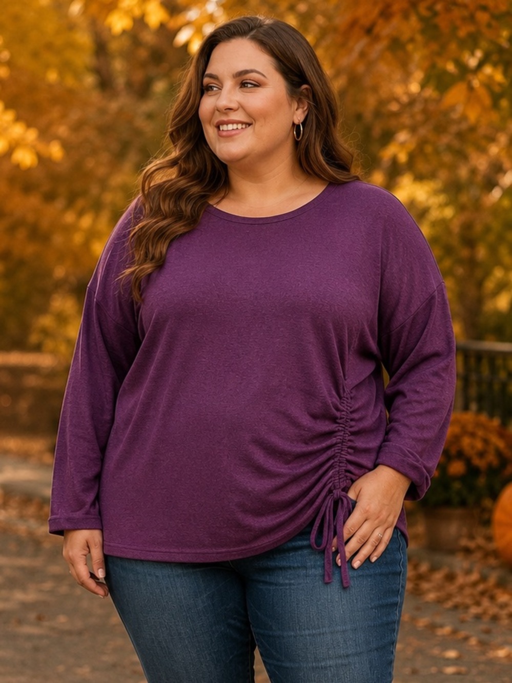 Women's Purple sweatshirt Top 1x